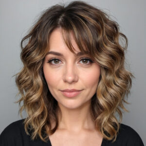 Wavy Shag with Balayage Highlights