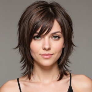 Asymmetrical Shag with Side Bangs