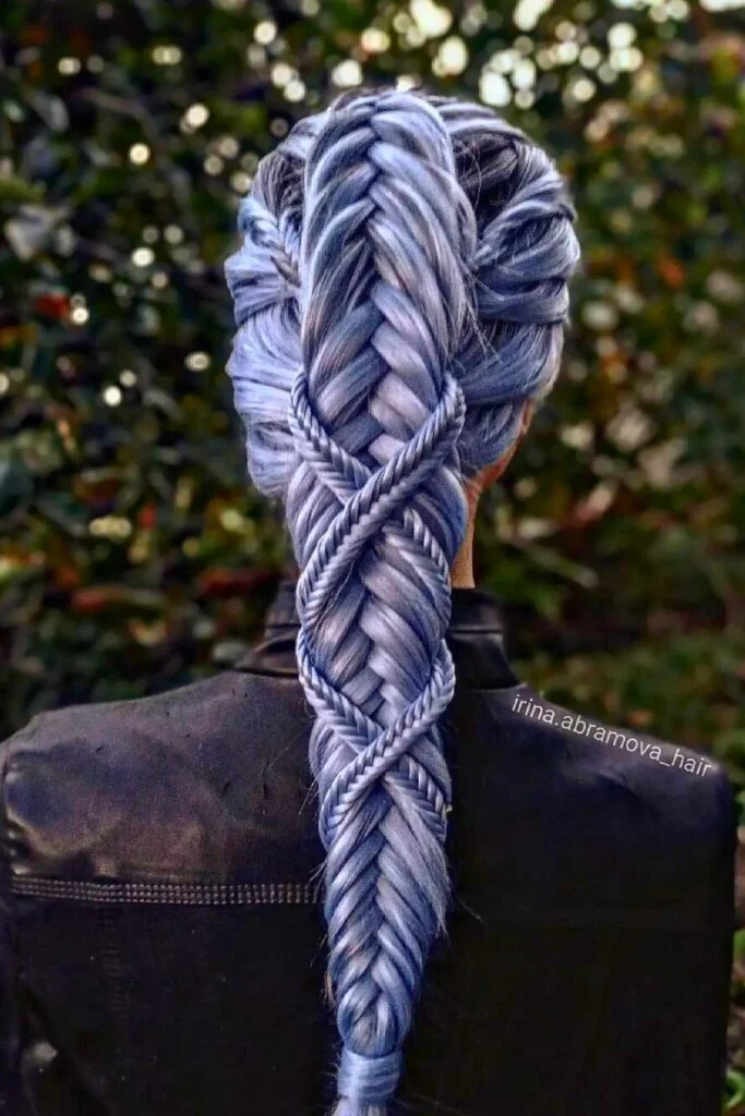 Blue Toned Fishtail Braid