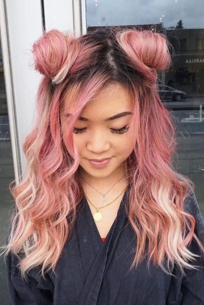 Cotton Candy Pink Space Buns