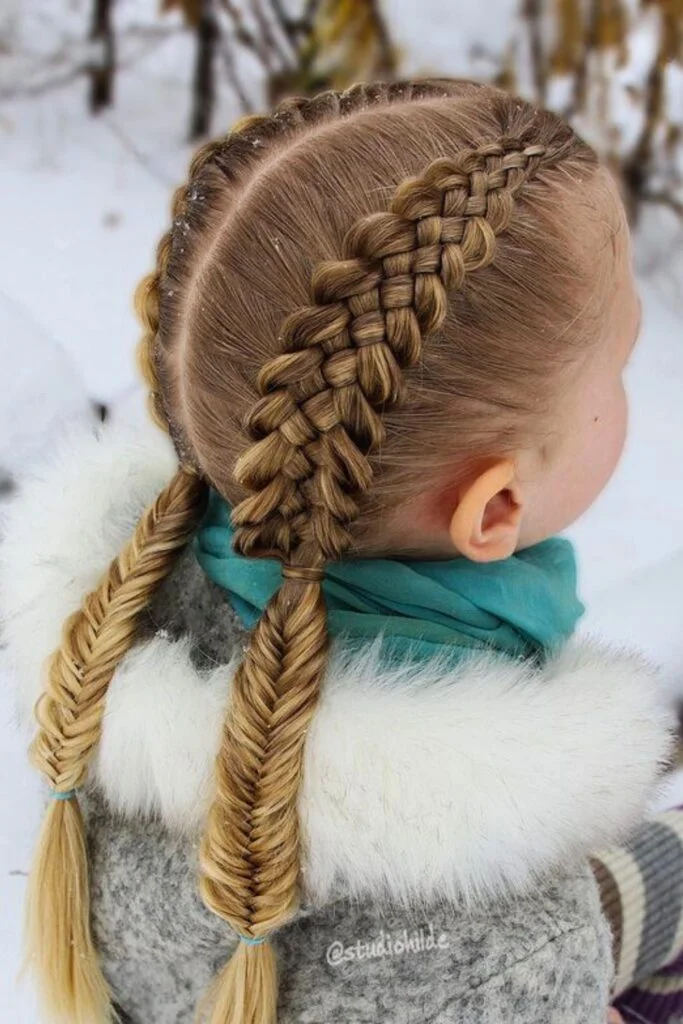 Crisp Double Dutch Fishtail Braids