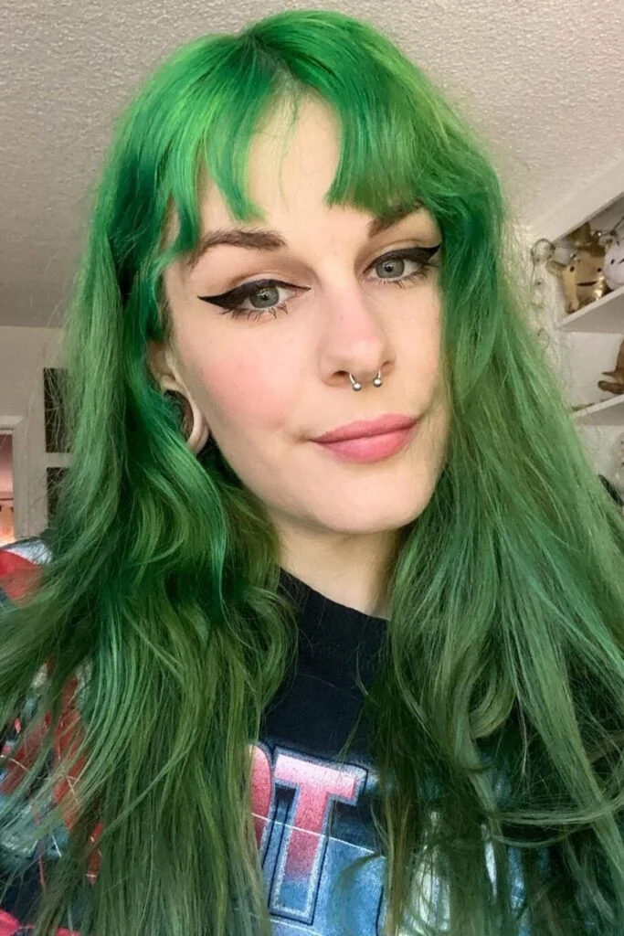 Emerald Witch Locks with Dark Fringe