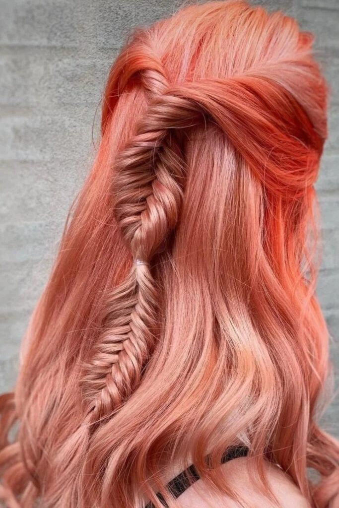 Fishtail Braid with Color Pop