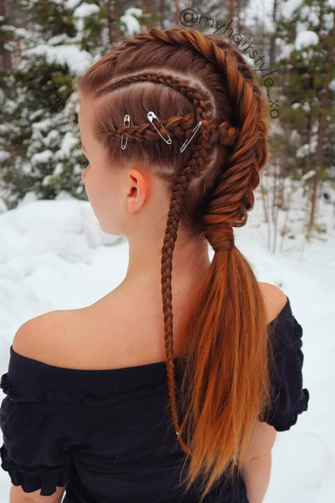 Fishtail Mohawk with Braided Accents