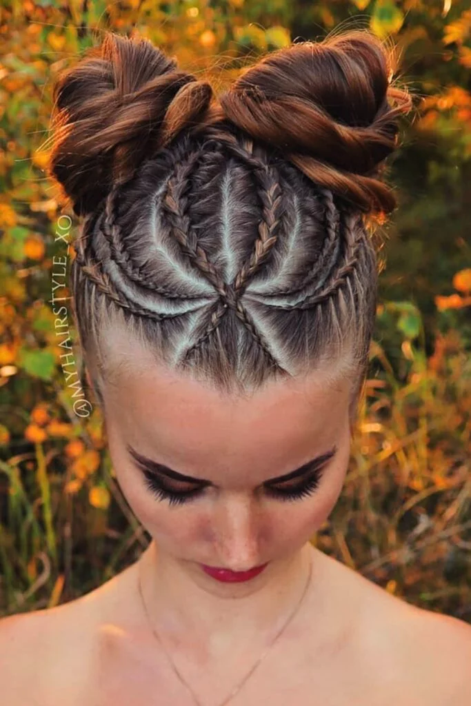 Intricate Braided Space Buns