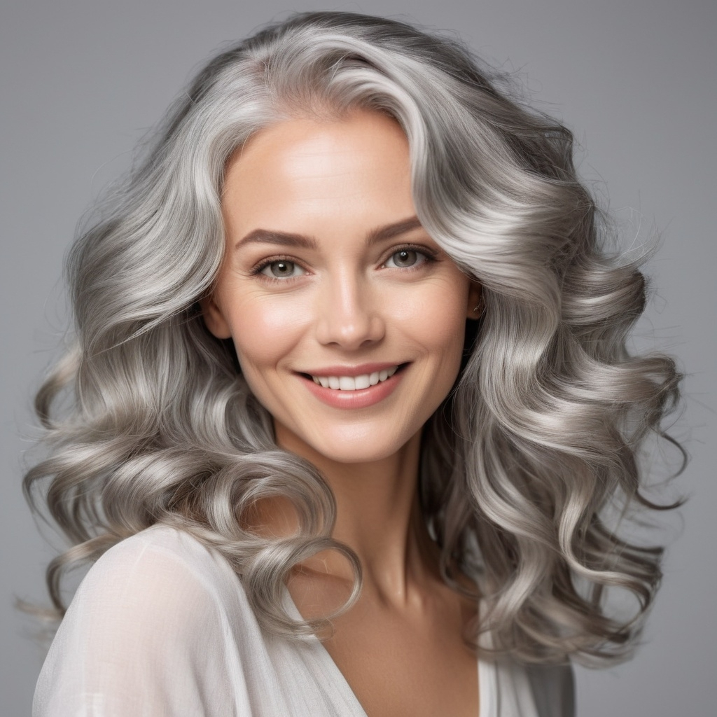 Long Beachy Silver Waves