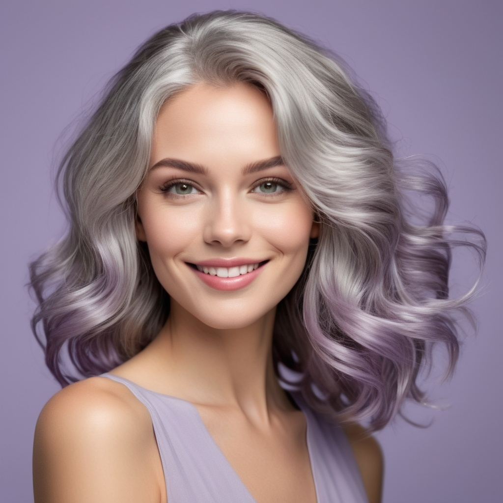 Lavender-Silver Waves at Medium Length