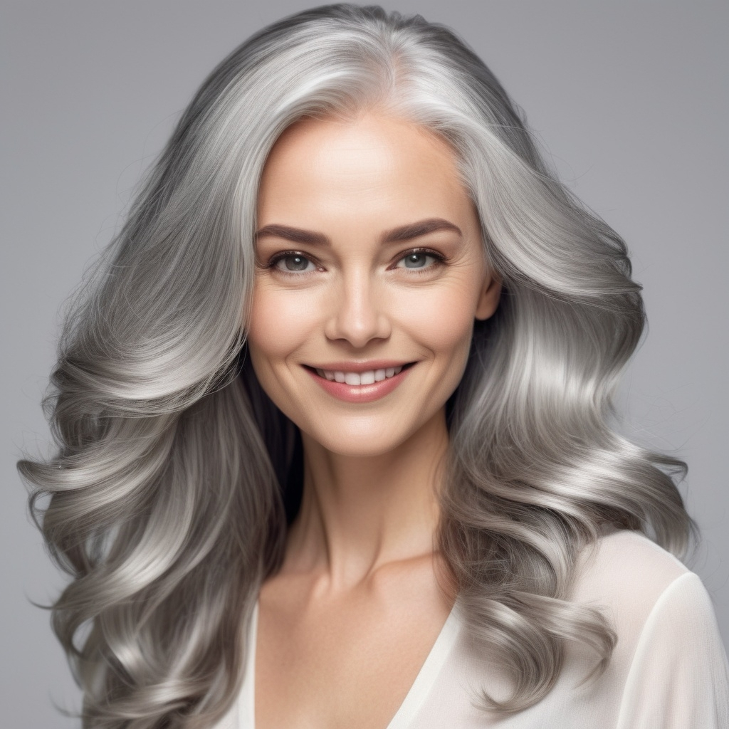 Long, Sleek Arctic Silver Hair