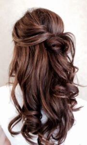 Mocha-Hued Half-Up Bun