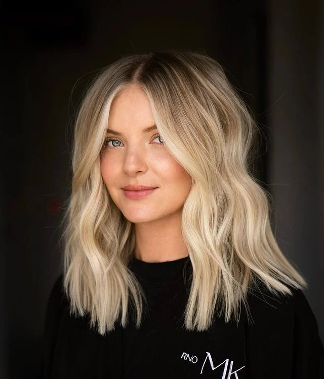 Platinum Blonde Wavy Lob