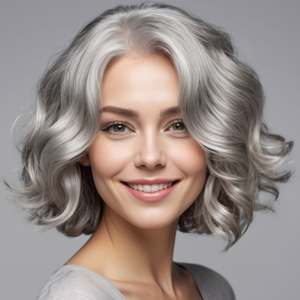 Stacked Silver Bob Cut