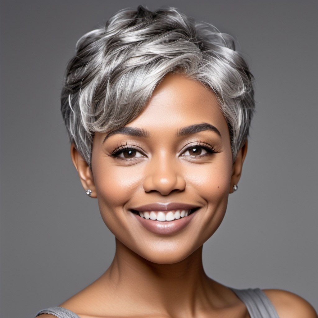 Textured Silver Pixie Cut