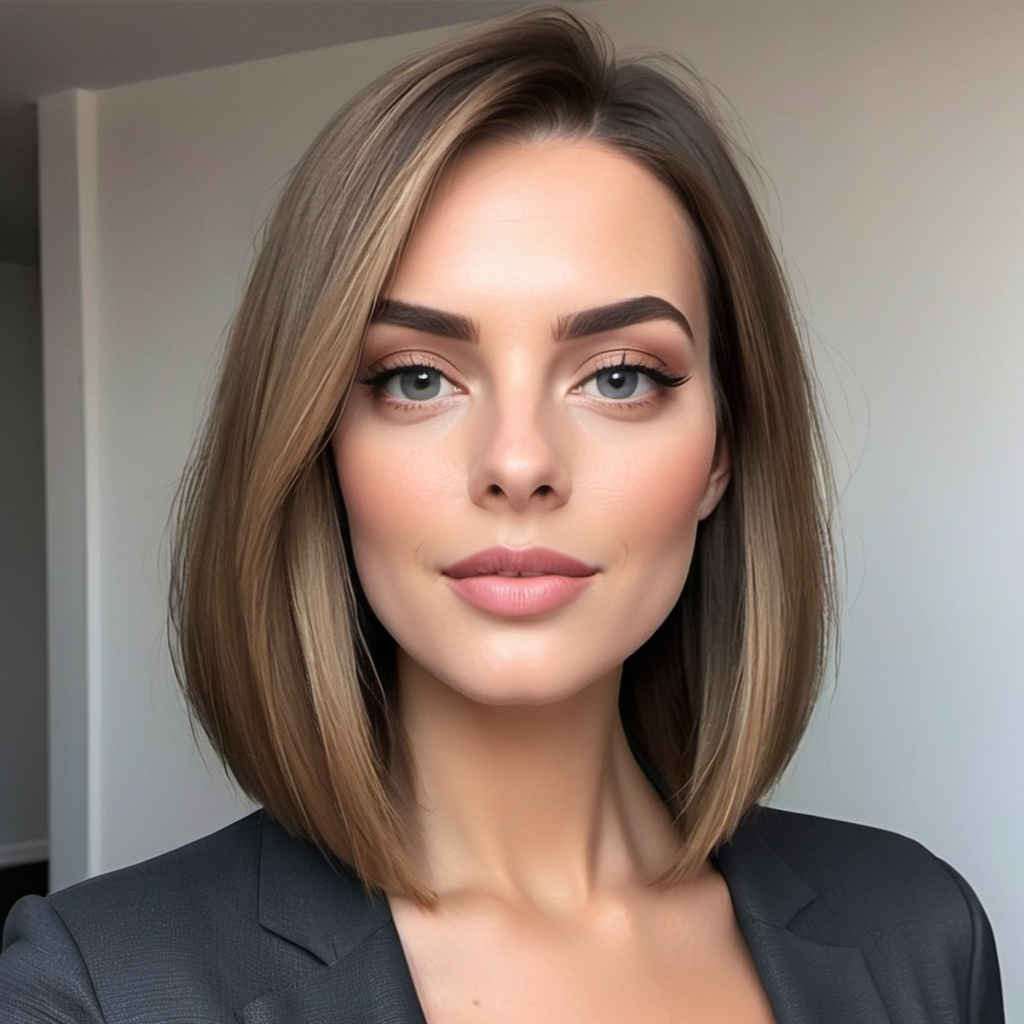 Straight and Sleek Lob Style