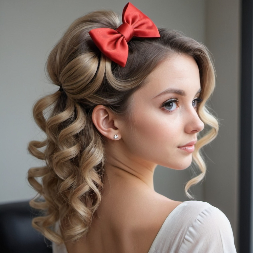 Loose Curls with a Bow