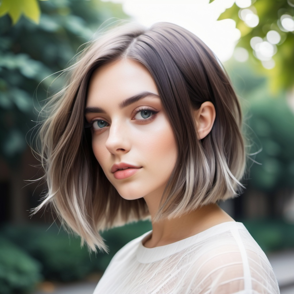 Asymmetrical Lob Hairstyle