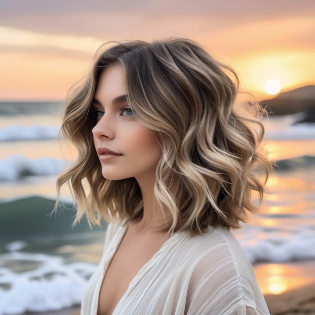 Beachy Waves Lob Hairstyle