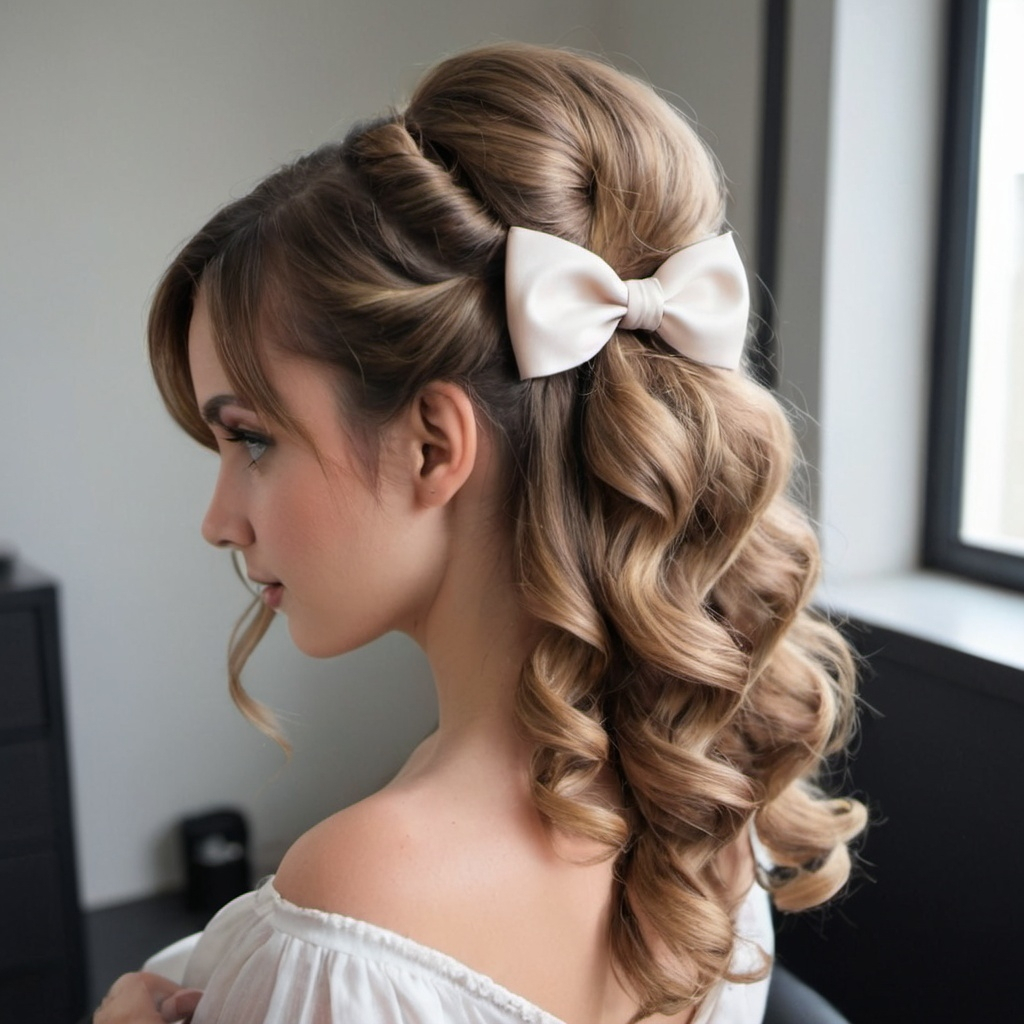 Loose Curls with a Bow