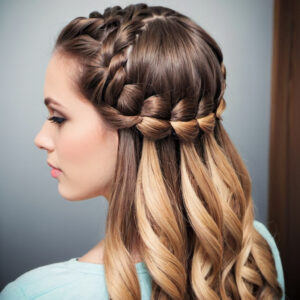 Elegant Waterfall Braid Style