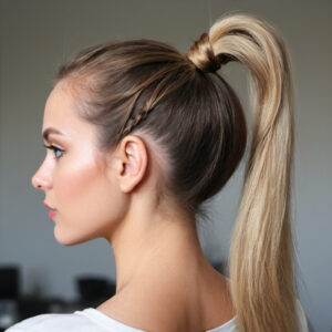 High Ponytail with Braided Detail