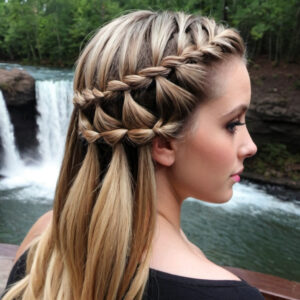 Elegant Waterfall Braid Style