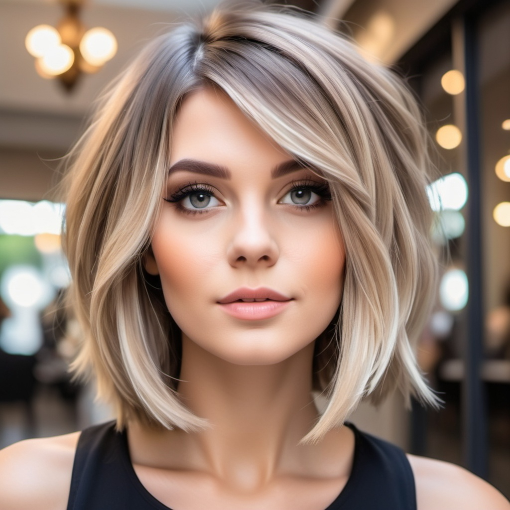 Angled Lob Hairstyle