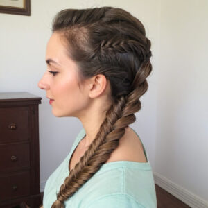 Textured Fishtail Braid Hairstyle