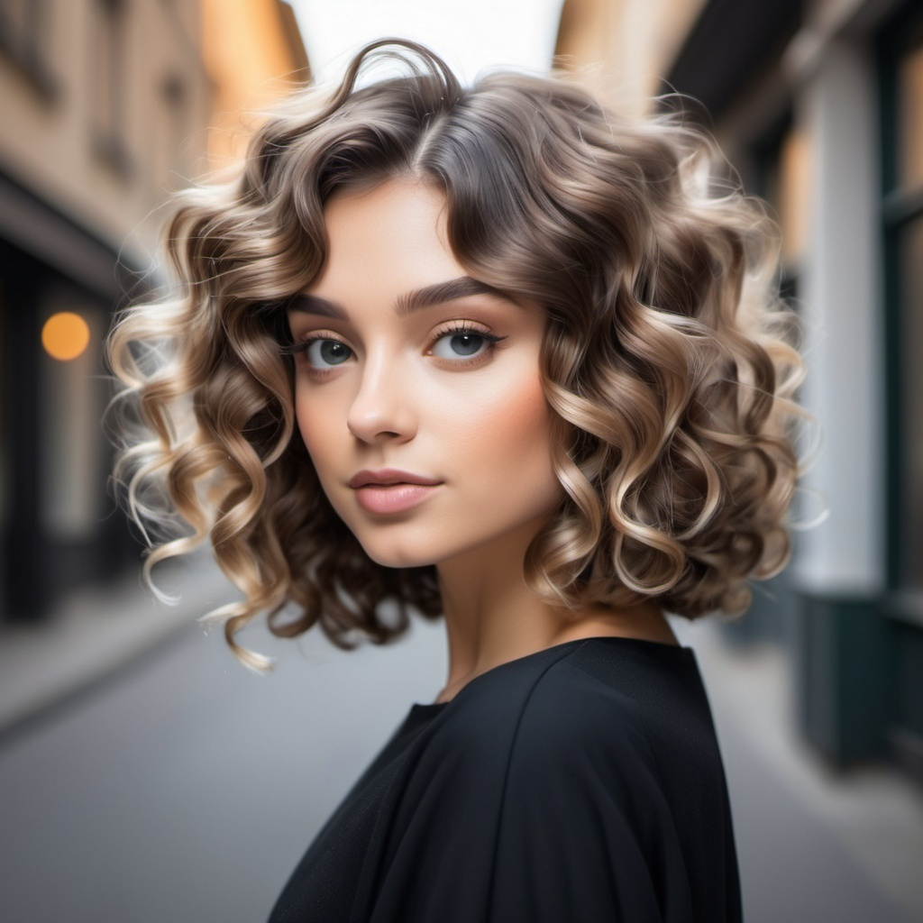 Curly Lob Hairstyle