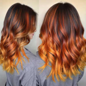 Autumn Sunset Balayage Style