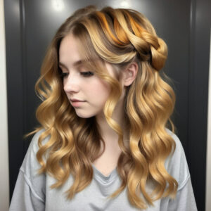 Golden Autumn Waves hairstyle 