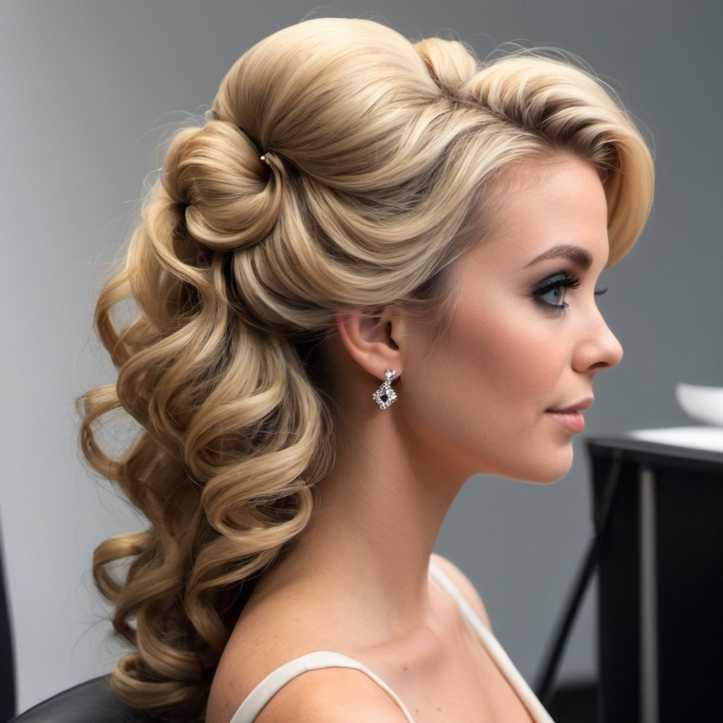 Bouffant Half-Updo with Soft Curls