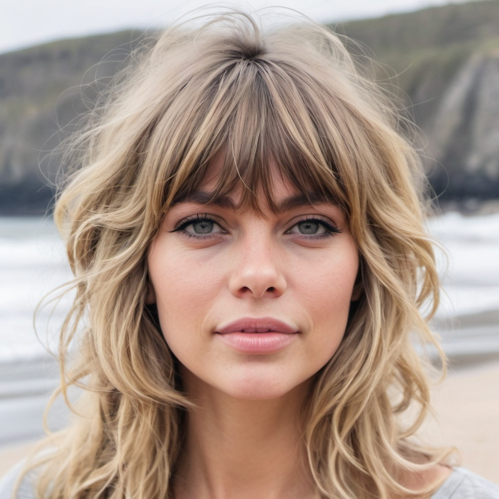 Beachy Layers with Bardot Bangs