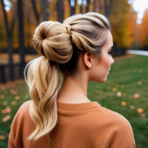 Apple Cider Half-Up Bun Style