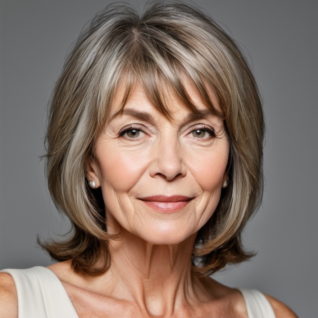 Elegant Shoulder-Length Cut with Side-Parted Bangs