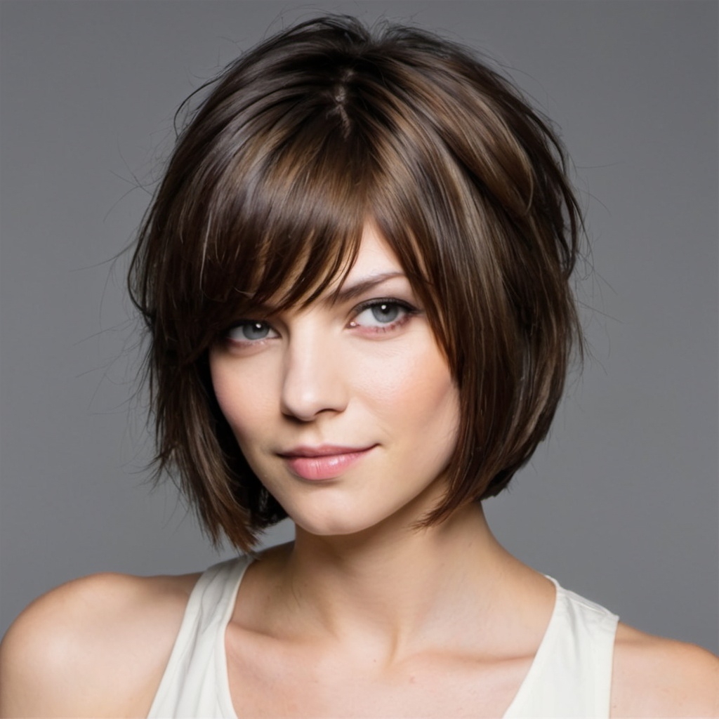 Layered Bob with Side Bangs