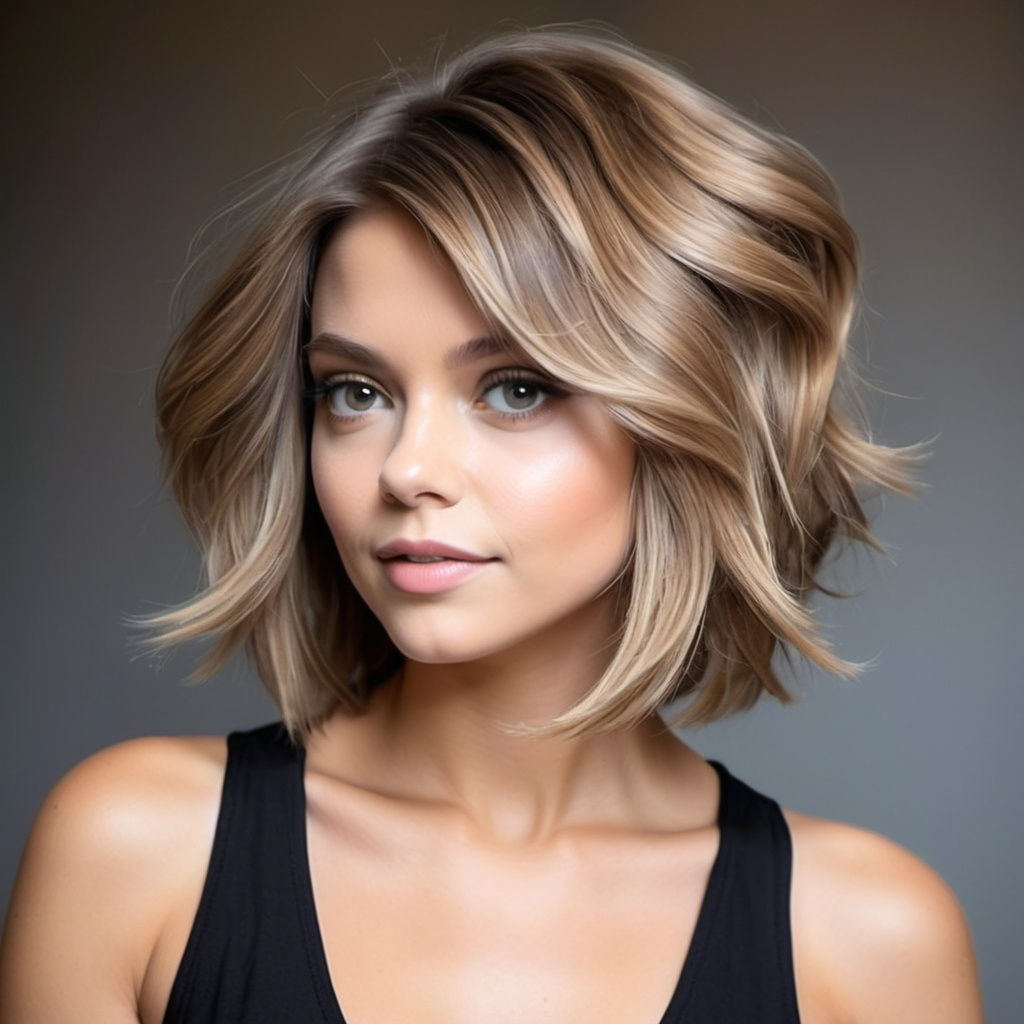 Feathered Lob Hairstyle