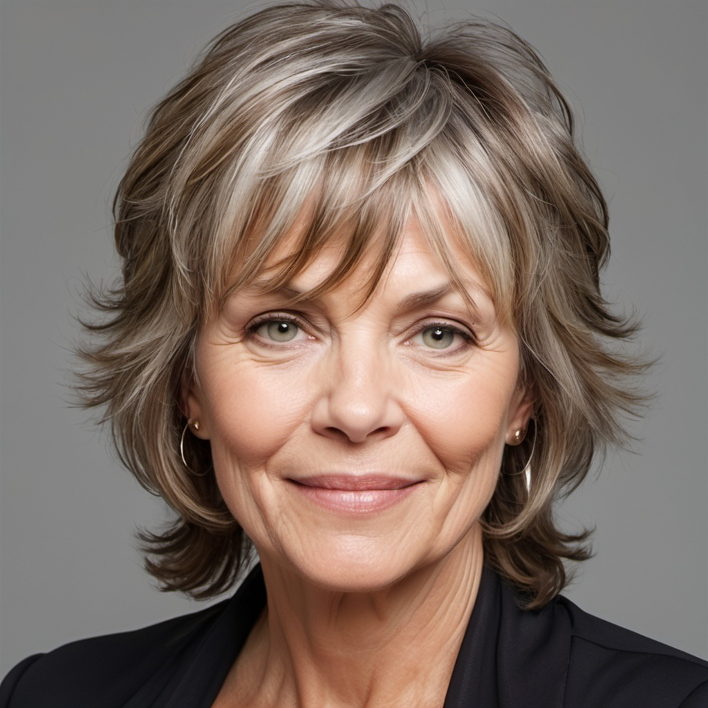 medium-length hairstyles with bangs for women over 50