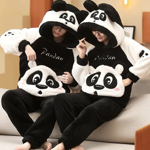 Panda Matching Couple Pajamas Set,jpeg