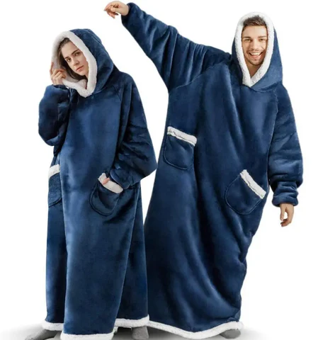 Thick Wearable Blanket Hoodie for Couples